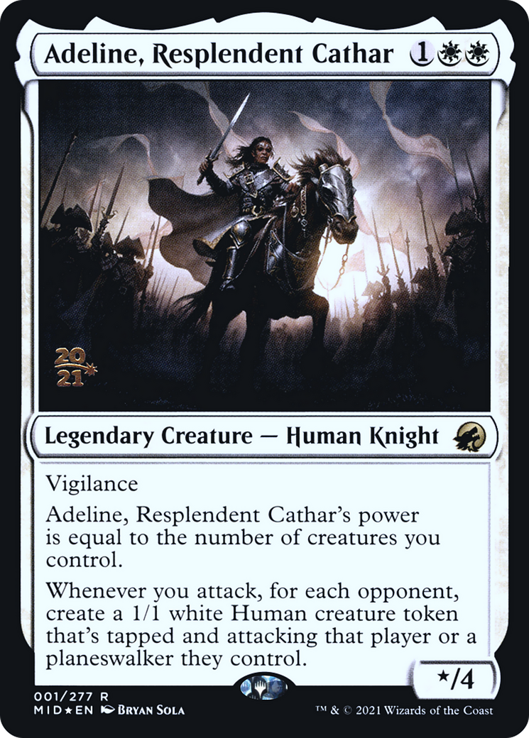 {R} Adeline, Resplendent Cathar [Innistrad: Midnight Hunt Prerelease Promos][PR MID 001]
