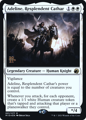 {R} Adeline, Resplendent Cathar [Innistrad: Midnight Hunt Prerelease Promos][PR MID 001]