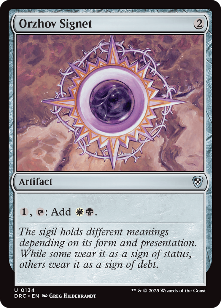 {C} Orzhov Signet [Aetherdrift Commander][DRC 134]
