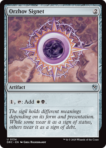 {C} Orzhov Signet [Aetherdrift Commander][DRC 134]