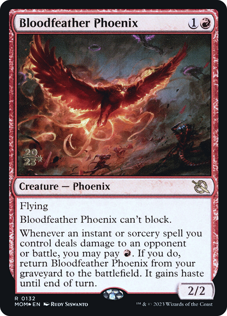 {R} Bloodfeather Phoenix [March of the Machine Prerelease Promos][PR MOM 132]