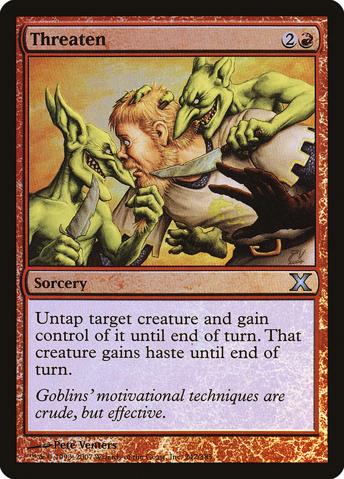 {C} Threaten (Premium Foil) [Tenth Edition][FP 10E 242]