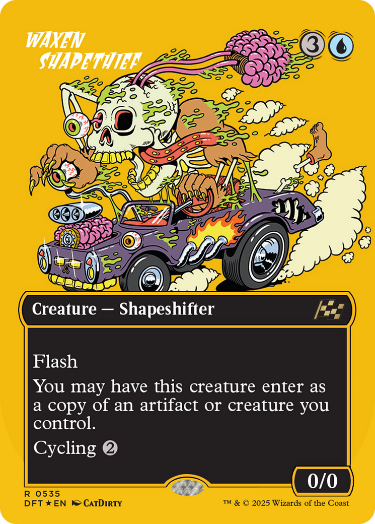 {@R} Waxen Shapethief (Borderless) (First-Place Foil) [Aetherdrift][DFT 535]