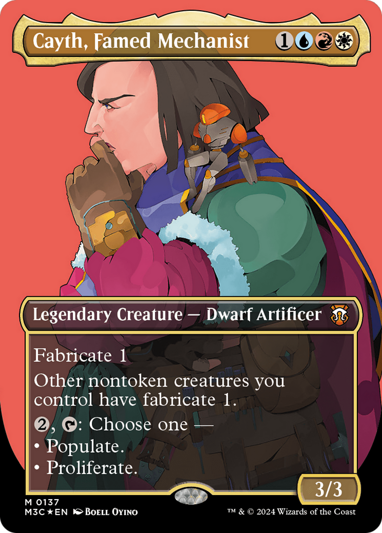 {R} Cayth, Famed Mechanist (Borderless) (Ripple Foil) [Modern Horizons 3 Commander][RPF M3C 010]