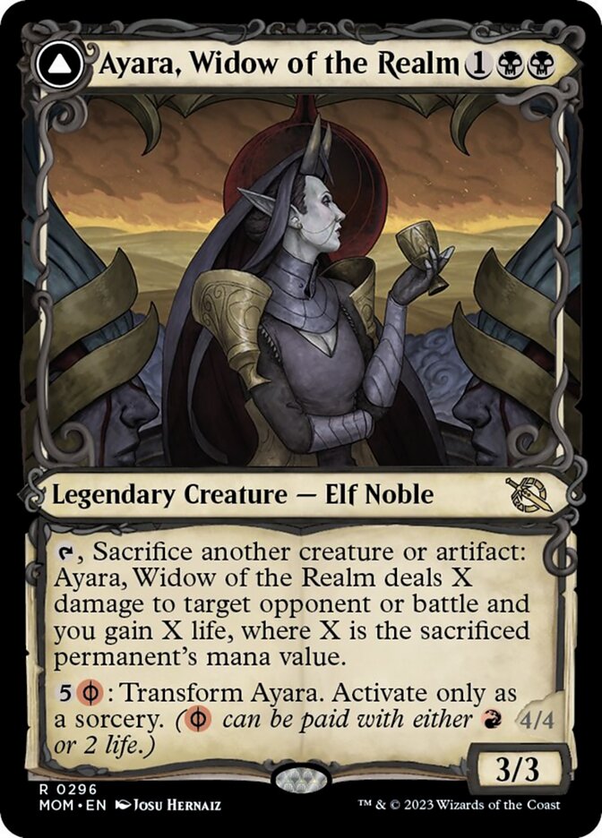 {R} Ayara, Widow of the Realm // Ayara, Furnace Queen (Multiverse Legends) [March of the Machine][MOM 296]