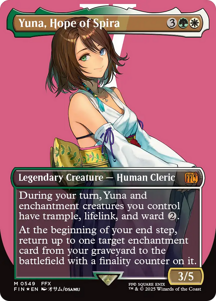 {@@FIN R} Yuna, Hope of Spira (Borderless) (Surge Foil) [FINAL FANTASY][FIN 549]