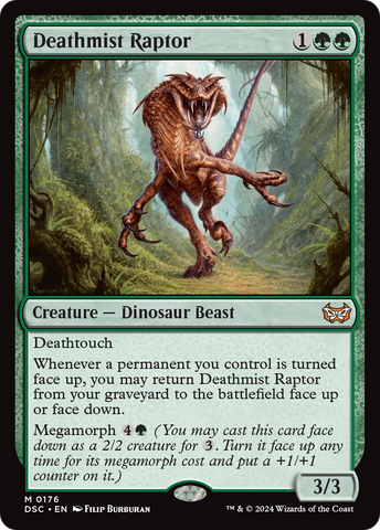 {R} Deathmist Raptor [Duskmourn: House of Horror Commander][DSC 176]