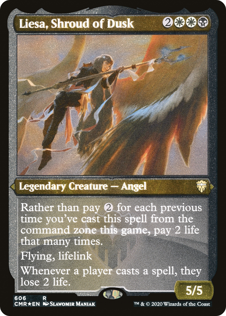 {R} Liesa, Shroud of Dusk (Etched) [Commander Legends][CMR 606]