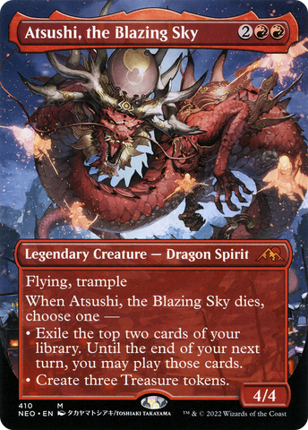 {R} Atsushi, the Blazing Sky (Borderless Alternate Art) [Kamigawa: Neon Dynasty][NEO 410]