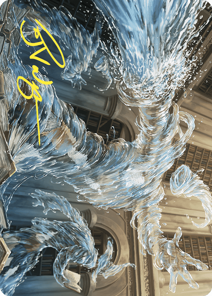 {A} Splashy Spellcaster Art Card (Gold-Stamped Signature) [Wilds of Eldraine Art Series][GS AWOE 009]