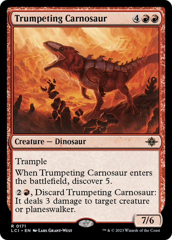 {@R} Trumpeting Carnosaur [The Lost Caverns of Ixalan][LCI 171]