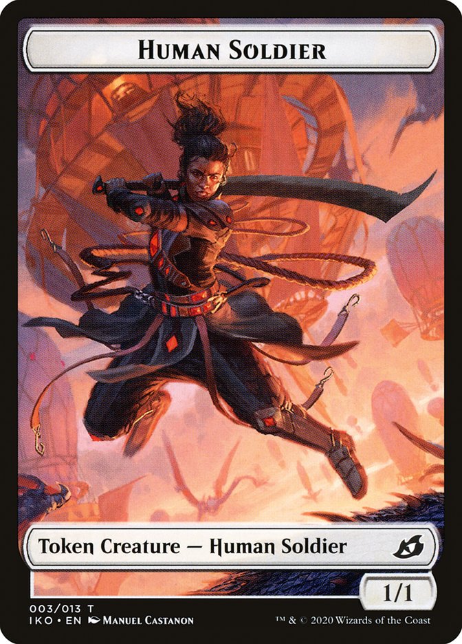 {T} Beast // Human Soldier (003) Double-sided Token [Ikoria: Lair of Behemoths Tokens][TIKO 010]