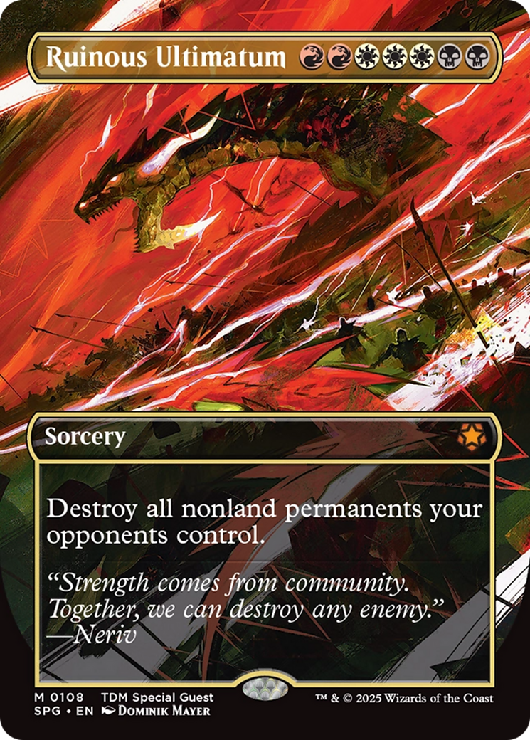 {R} Ruinous Ultimatum (Borderless) [Tarkir: Dragonstorm Special Guests][SPG 108]