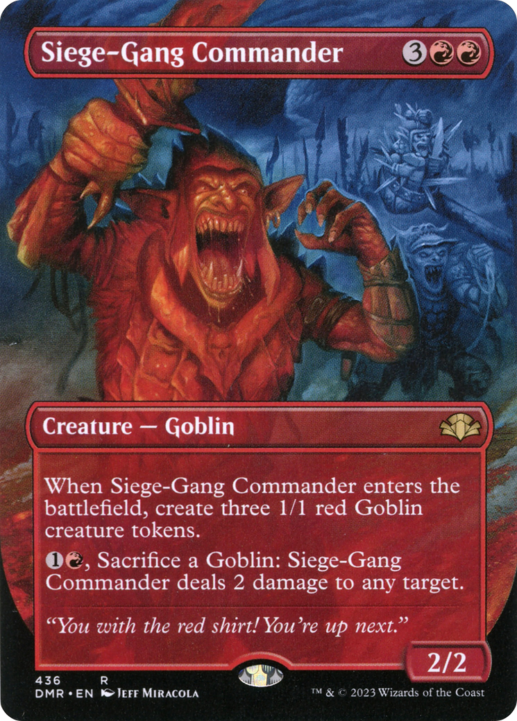 {R} Siege-Gang Commander (Borderless Alternate Art) [Dominaria Remastered][DMR 436]