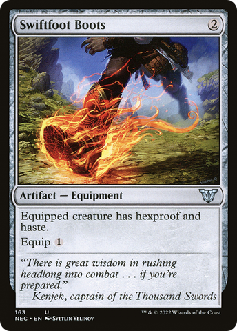 {C} Swiftfoot Boots [Kamigawa: Neon Dynasty Commander][NEC 163]
