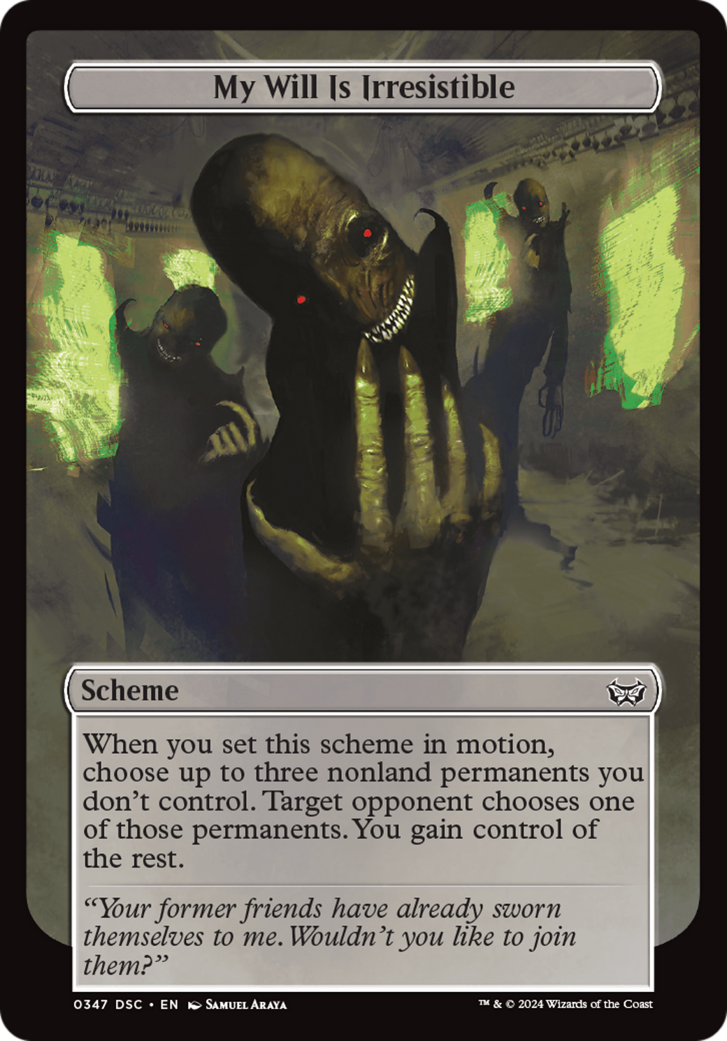 {C} My Will Is Irresistible (Full Art) [Duskmourn: House of Horror Commander][DSC 347]