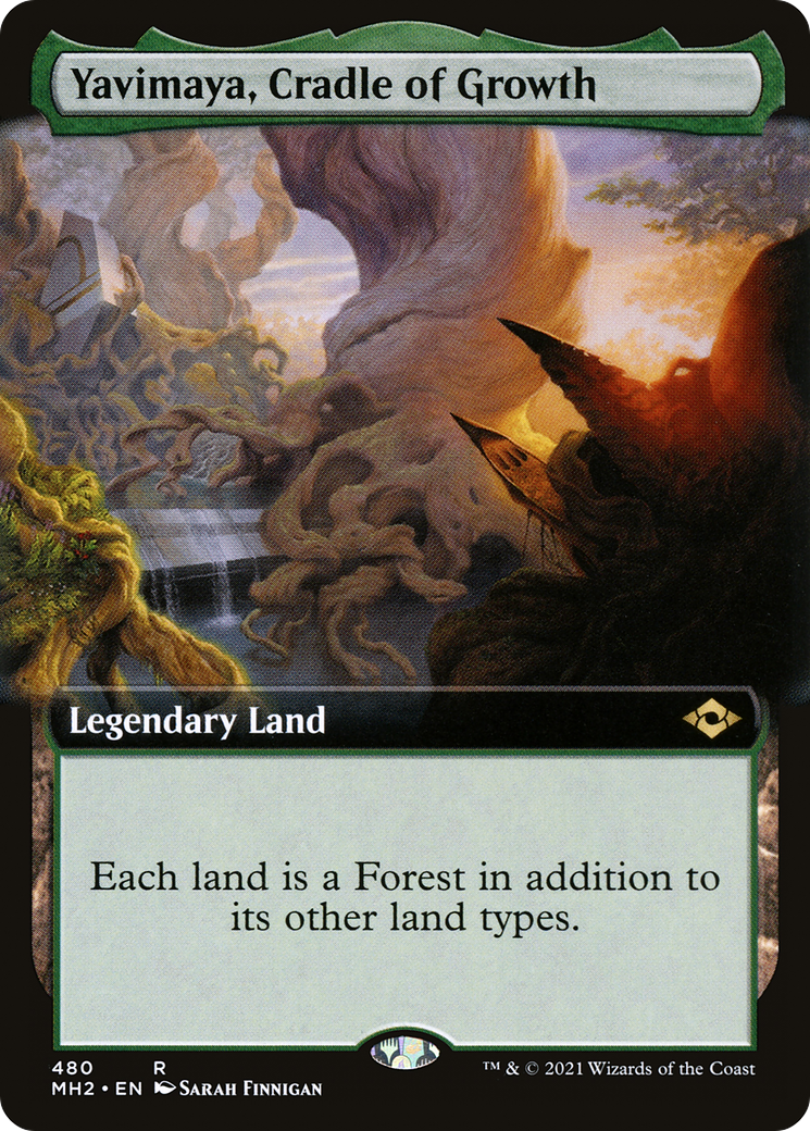 {R} Yavimaya, Cradle of Growth (Extended Art): (Extended Art) [Modern Horizons 2] [MH2 480]