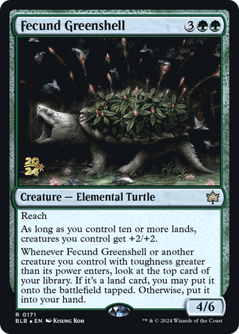 {@R} Fecund Greenshell [Bloomburrow Prerelease Promos][PR BLB 171]