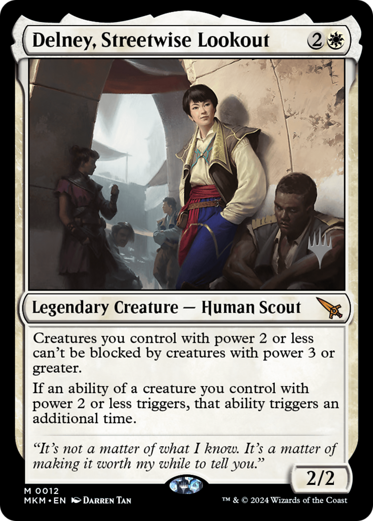 {R} Delney, Streetwise Lookout (Promo Pack) [Murders at Karlov Manor Promos][PP MKM 012]