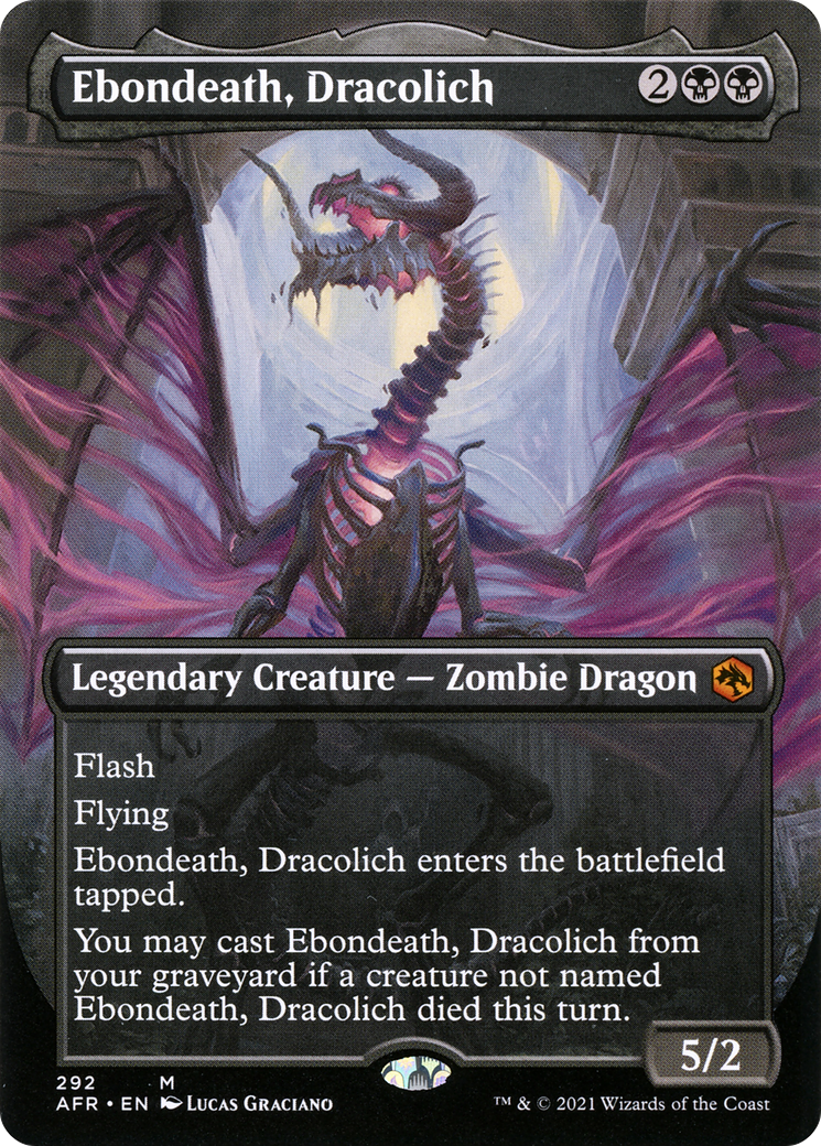 {R} Ebondeath, Dracolich (Borderless Alternate Art) [Dungeons & Dragons: Adventures in the Forgotten Realms][AFR 292]