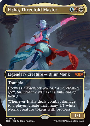 {R} Elsha, Threefold Master (Borderless) [Tarkir: Dragonstorm Commander][TDC 002]