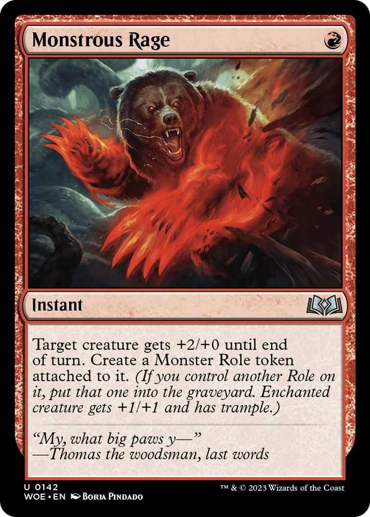 {@C} Monstrous Rage [Wilds of Eldraine][WOE 142]