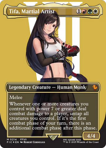 {R} Tifa, Martial Artist (Borderless) (Surge Foil) [FINAL FANTASY Commander][FIC 214]