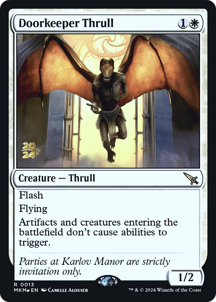 {R} Doorkeeper Thrull [Murders at Karlov Manor Prerelease Promos][PR MKM 013]