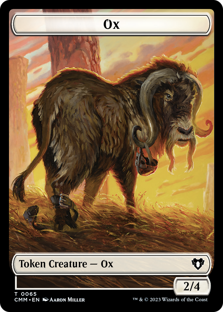{T} Phyrexian Golem // Ox Double-Sided Token [Commander Masters Tokens][TCMM 76//65]