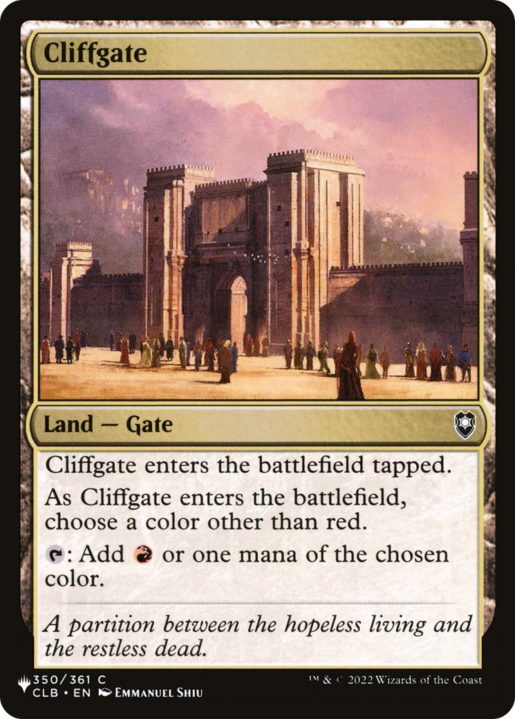 Cliffgate [LIST 350/361]
