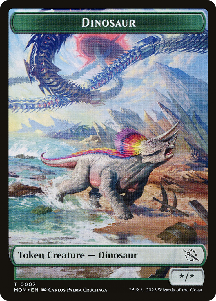 {T} Phyrexian Myr // Dinosaur Double-Sided Token [March of the Machine Tokens][TMOM 1//7]