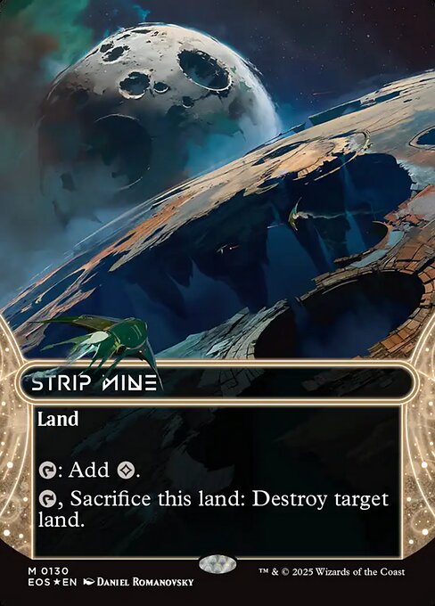 {R} Strip Mine (0130) (Borderless) (Galaxy Foil) [Edge of Eternities: Stellar Sights][EOS 130]