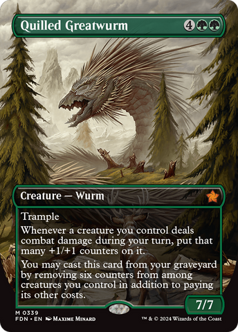 {@R} Quilled Greatwurm (Borderless) [Foundations][FDN 339]