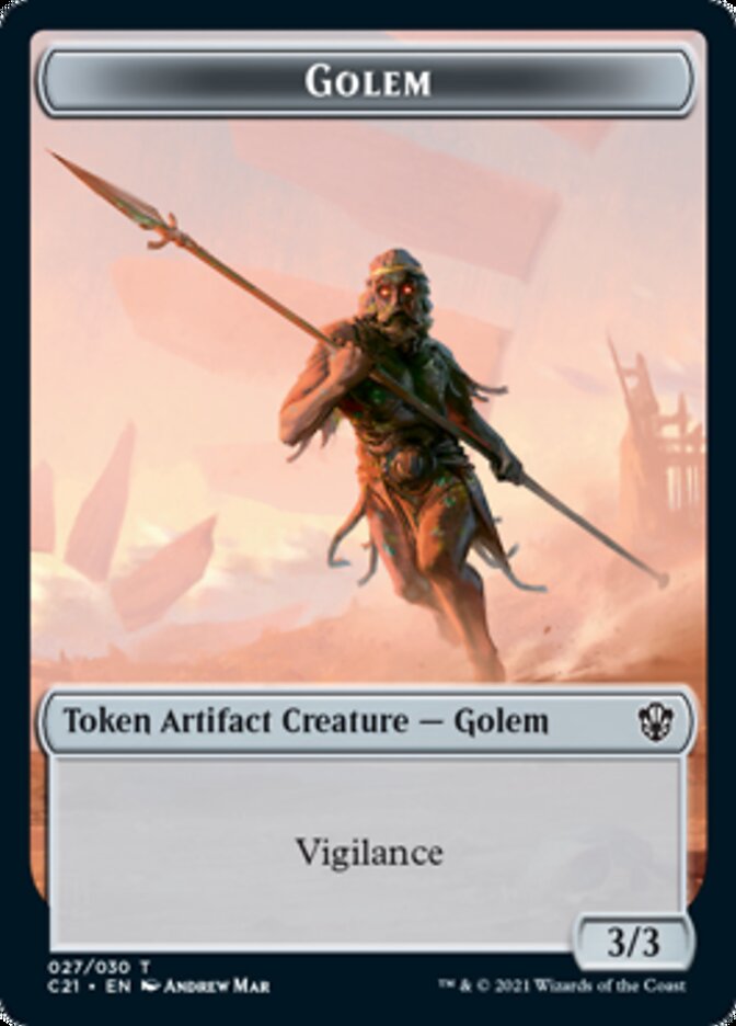 {T} Golem (027) // Thopter Token [Commander 2021 Tokens][TC21 027]