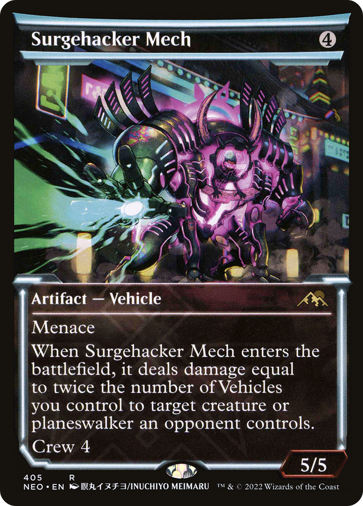 {R} Surgehacker Mech (Showcase Soft Glow) [Kamigawa: Neon Dynasty][NEO 405]