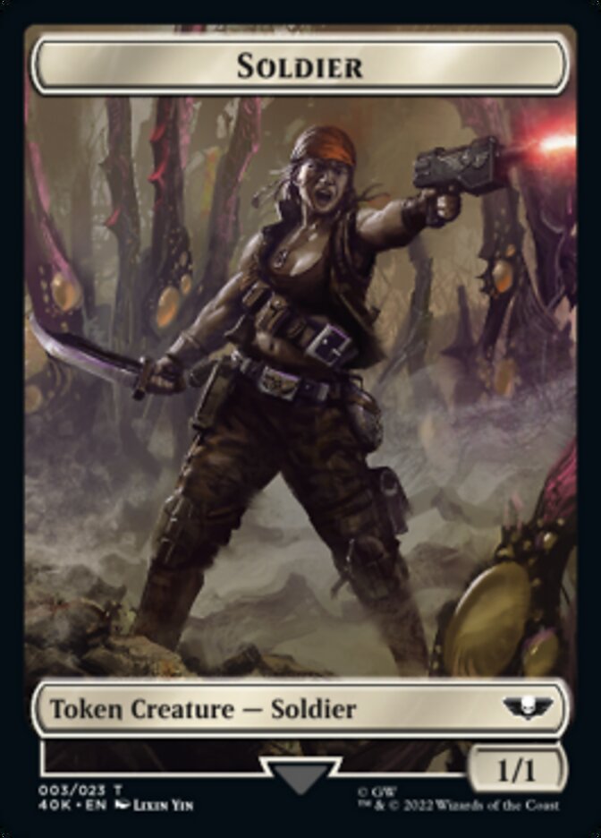 {T} Soldier (003) // Sicarian Infiltrator Double-sided Token (Surge Foil) [Universes Beyond: Warhammer 40,000 Tokens][SFO T40K 008]