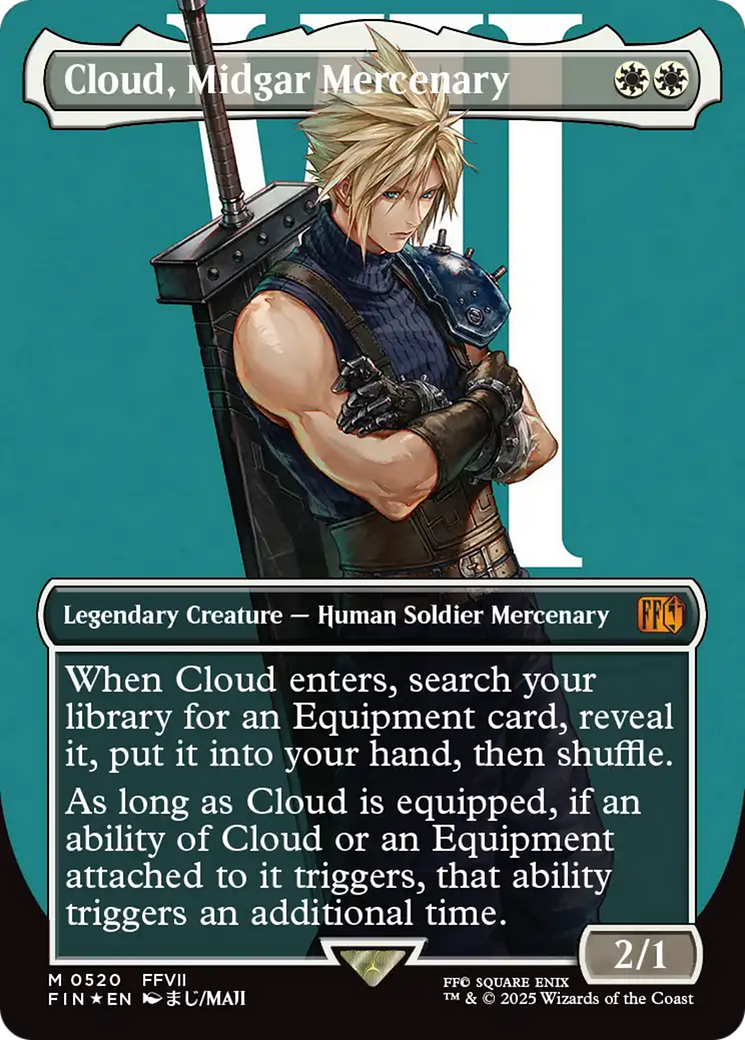 {@R} Cloud, Midgar Mercenary (Borderless) (Surge Foil) [FINAL FANTASY][FIN 520]
