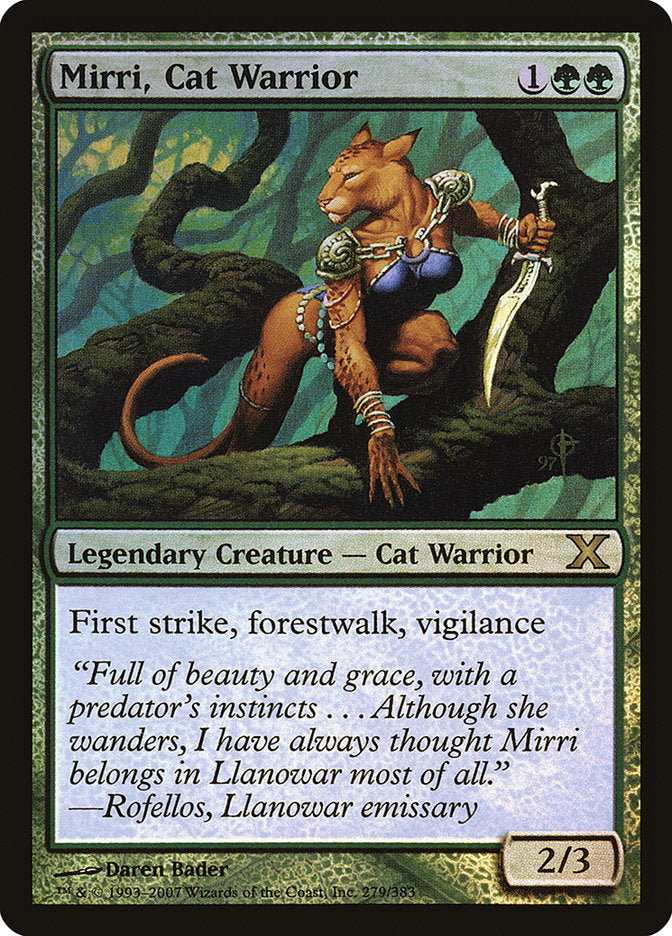 {R} Mirri, Cat Warrior (Premium Foil) [Tenth Edition][FP 10E 279]