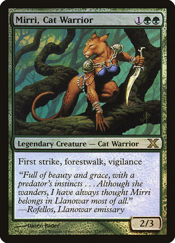 {R} Mirri, Cat Warrior (Premium Foil) [Tenth Edition][FP 10E 279]