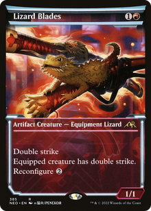 {R} Lizard Blades (Showcase Soft Glow) [Kamigawa: Neon Dynasty][NEO 385]