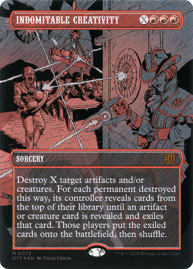 {R} Indomitable Creativity (Textured Foil) [Outlaws of Thunder Junction: Breaking News][OTP 072]