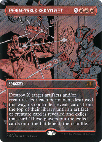 {R} Indomitable Creativity (Textured Foil) [Outlaws of Thunder Junction: Breaking News][OTP 072]