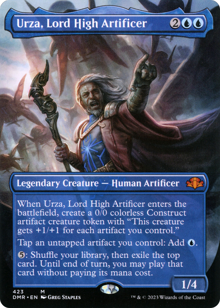 {R} Urza, Lord High Artificer (Borderless Alternate Art) [Dominaria Remastered][DMR 423]