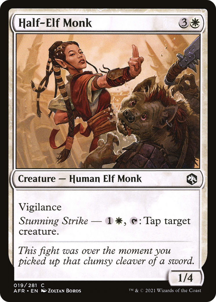 {C} Half-Elf Monk [Dungeons & Dragons: Adventures in the Forgotten Realms][AFR 019]