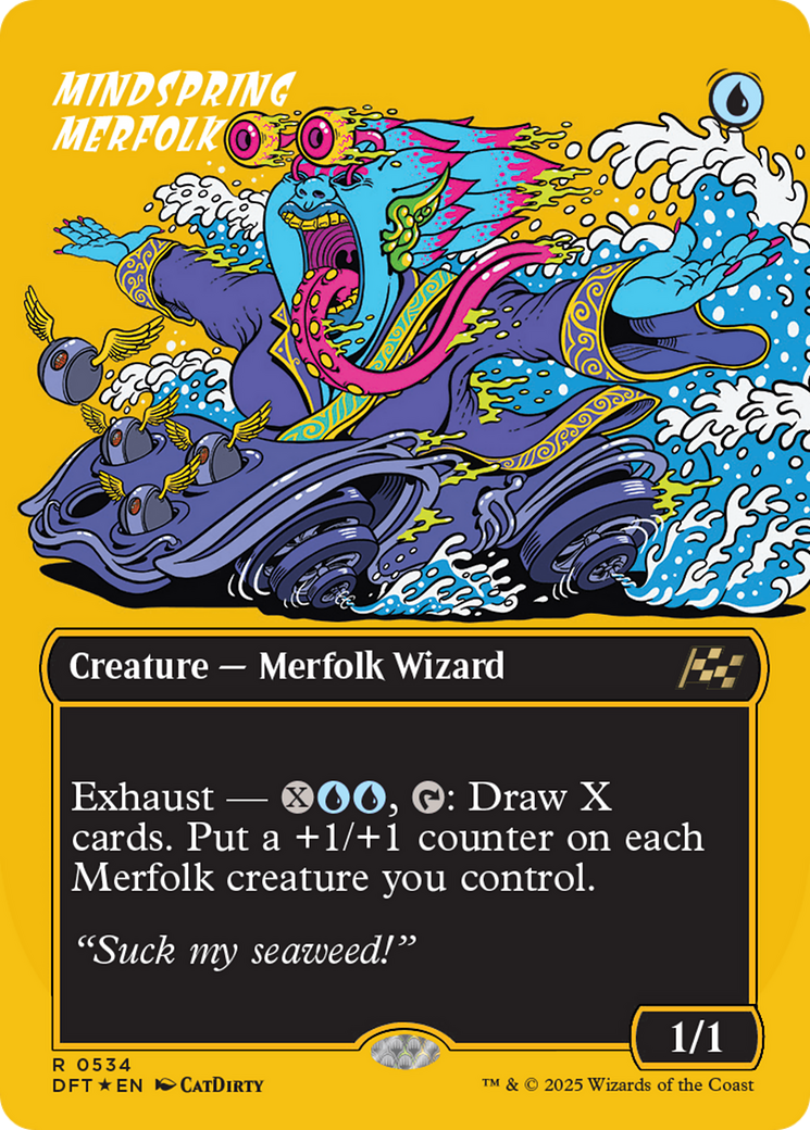 {@R} Mindspring Merfolk (Borderless) (First-Place Foil) [Aetherdrift][DFT 534]
