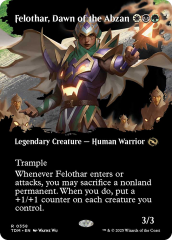 {@R} Felothar, Dawn of the Abzan (Borderless) [Tarkir: Dragonstorm][TDM 358]