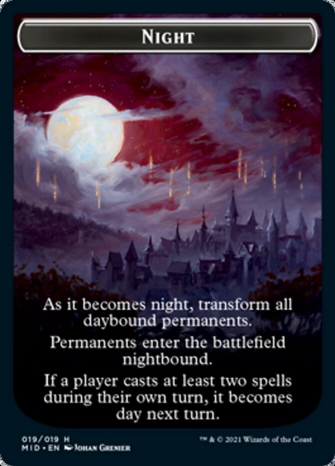 {T} Day // Night Double-sided Token [Innistrad: Midnight Hunt Tokens][TMID 019]