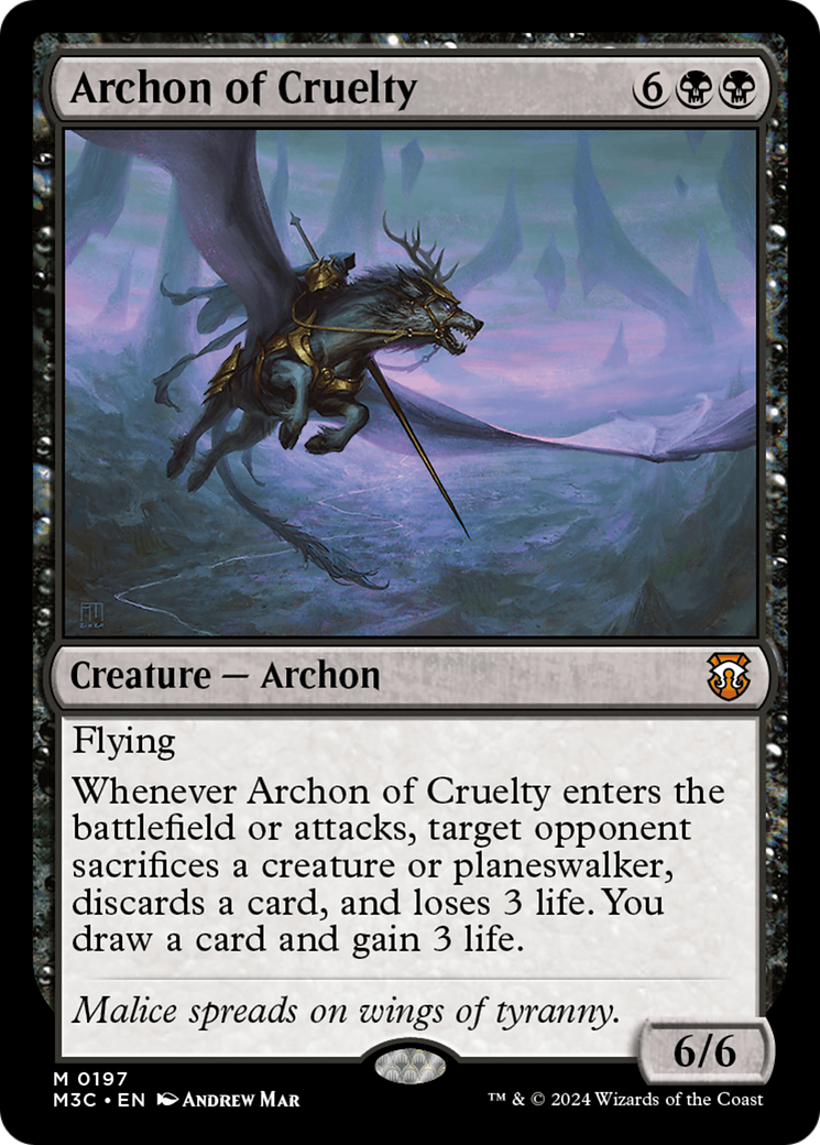 {R} Archon of Cruelty (Ripple Foil) [Modern Horizons 3 Commander][RPF M3C 197]