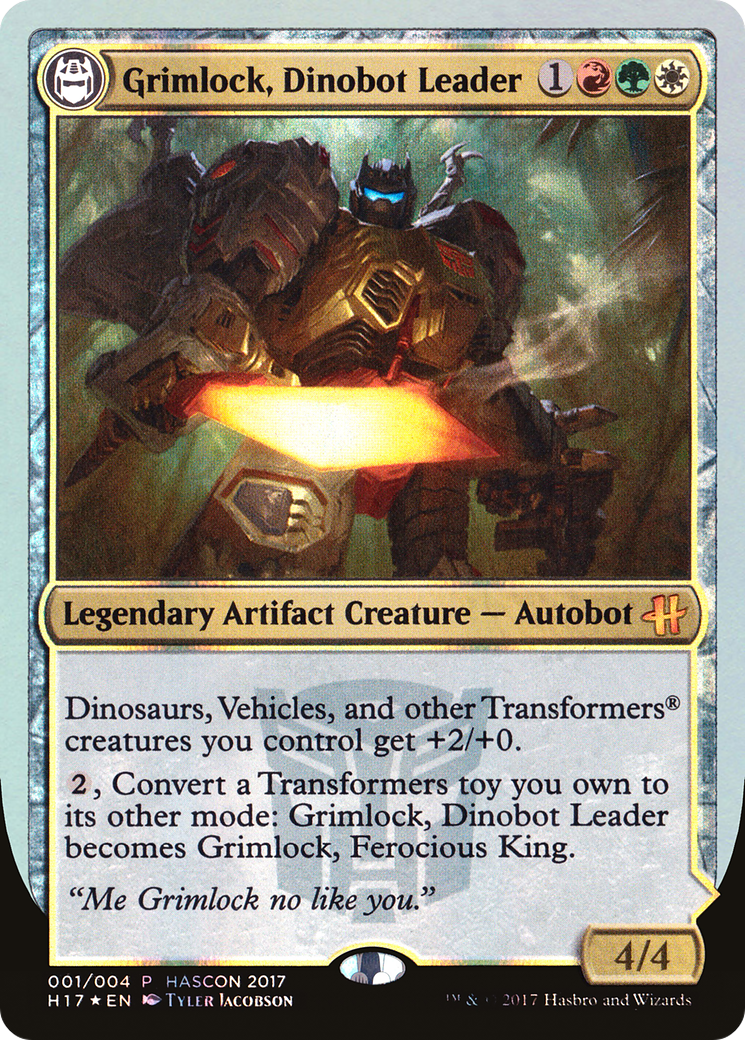 {R} Grimlock, Dinobot Leader // Grimlock, Ferocious King [HasCon 2017][PA H17 001]