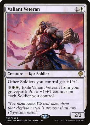 {R} Valiant Veteran (Promo Pack) [Dominaria United Promos][PP DMU 038]